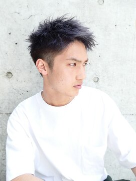 メンズヘアトーキョー(MEN'S HAIR TOKYO) リバースパーマ/刈り上げショートレイヤー/アップバング/黒髪