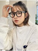 くびれ アプリコットオレンジ 夏のヘアアレンジハイライトカラー