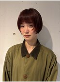 ミニボブ/リップラインボブ/レイヤー/ピンクブラウン/ボブ