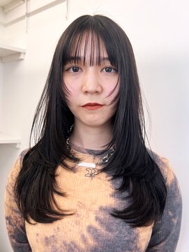 アルバム 渋谷パルコ(ALBUM) 暗めカラー顔周りレイヤーおくれ毛前髪カット_F1035