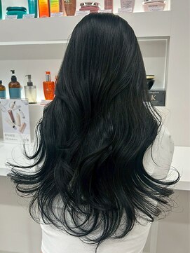 透明感ブルーブラック/レイヤーカット/ロング