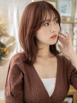 カバーヘア ブリス 川口(COVER HAIR bliss) シースルーバングボルドーカラーくびれヘアc7川口20代30代40代