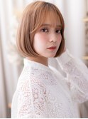透明感ウォームブラウン小顔切りっぱなしボブc7大宮20代30代40代