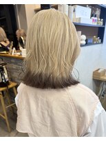 サンドレオ 新宿店(sand Leo)&nbsp;ミディアムレイヤーカット/髪質改善/韓国/前髪/新宿/ブリーチ