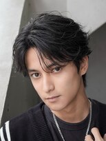 カライング(ing) スーツ短髪ツーブロック束感モテる黒髪シークレットパーマ流行