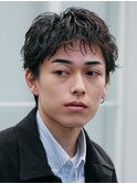 原宿メンズパーマルーズショートアクティブショートツイスパ緩め