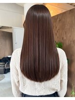 零秒女髪 千里丘店 髪質改善で叶える上品な艶カラーセミロング艶髪美髪まとまり艶感
