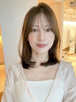ビーチ(BEACH) 前髪ありショートレイヤーボブミルクブラウンナチュラル縮毛矯正