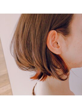 ヘアーエスクールシーユー 枚方T-SITE店(hair S.COEUR×Cu) 【hair S.COEUR】外ハネボブとチラ見せインナーカラー