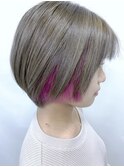豊見城☆透明感ハンサムショート×インナーカラーピンクパープル
