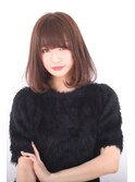 大人可愛いCカーブゆるふわ重め前髪ナチュラル内巻きヘアー