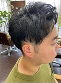 ツーブロックショートパーマ