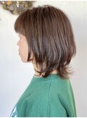 大人女性向けマッシュウルフ×外ハネ×オリーブカラー【Rotohair