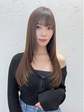 ハピネス 梅田茶屋町店(HAPPINESS) レイヤーロング 小顔カット  韓国ヘア 髪質改善 ぱっつん前髪