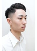 アップバングサイドパートスキンフェードアッシュブラック0303