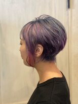 ヘアーリゾートガーデン 南林間店(Hair Resort Garden)&nbsp;デザインカラー/ショートボブ×ブルー×紫×ピンク/ダブルカラー