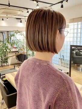 ファイブシーン アオヤマ(5SCENE AOYAMA) 切りっぱなしボブミニボブパーマくびれボブ外ハネボブブリーチ