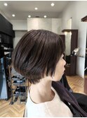 白髪ぼかしナチュラルウォームブラウンひし形ショート