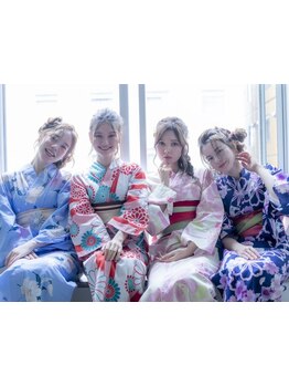 【浴衣ヘアセット+着付け\6600】夏の大切な思い出を彩るお手伝いはお任せ下さい＊プロの技で最高な日に…