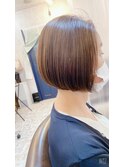 ナチュラルボブ前髪ありイメチェン30代40代50代60代ショートボブ