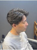 ビジネスツーブロックショート フェザーパーマ サイドパート