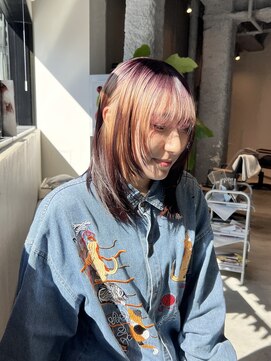 ロカリタ キョウト 河原町三条店(ROCAReTA kyoto) ブリーチ履歴有り:ヴァイオレットピンク×ブラウン