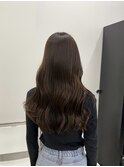 韓国顔まわりレイヤーカットグレージュオリーブベージュブラウン