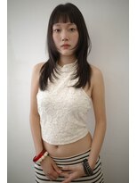 ネルケ 立川(nelke)&nbsp;顔周りレイヤー×ぷつっと前髪暗髪ダークグレージュ小顔カット立