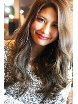 プランツヘアー&nbsp;プランツヘアー博多 ハイライト３Dカラーかきあげロング