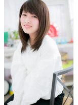 ミック ヘアアンドビューティー 大山店(miq Hair&Beauty) オリーブグレージュ斜めバングサラツヤストレートa1