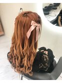 編みこみハーフツイン
