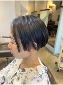 ショート+ブラックベースにブルーのインナー
