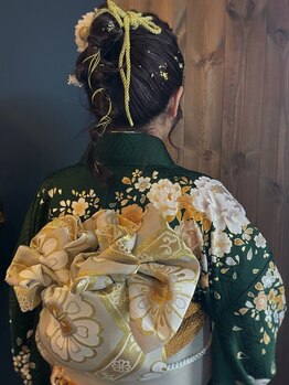 キキィヘア 東所沢(Kicky hair)の写真/プロがあなたをトータルでプロデュース*結婚式やイベントなどの着付け、ヘアセットはお任せください◎