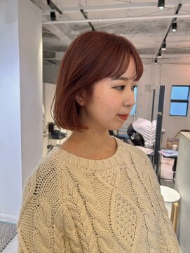 ルーム(Loom.) 桜ピンクミディアムボブ韓国風スタイル