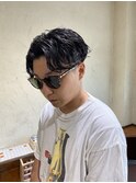 ニュアンスパーマ×センターパート