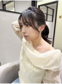 韓国風顔周りカット_レイヤーセミロング