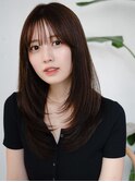 ◯ストカール薄めバング長めバングロングレイヤーカット大人女子