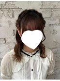 ナチュラルカラー編み込みアレンジヘア