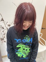 スワッグ(Swag)&nbsp;ブリーチ無しのダブルカラーでレッドカラー♪