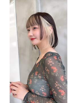 ロンド ストラーダ 心斎橋(Lond strada) レイヤーボブ×ハイトーン[心斎橋/髪質改善]