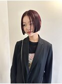 チェリーレッド＋リップラインボブ