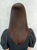 アルバム 銀座(ALBUM GINZA)&nbsp;グレージュロング暗めカラー韓国ヘア顔周りレイヤー_ba564011