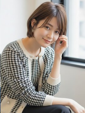 忙しい30代に人気！越谷の時短ショートボブ×ココアグレージュ