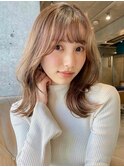 クラゲヘアー/小顔に見せるヘア/ココアベージュ/表参道