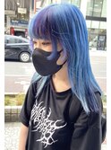 #水色#パープル#ブリーチ