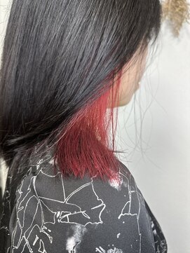 ジウ 上通り(JIU) 20代30代小顔ゆるふわミディイヤリングワインレッド