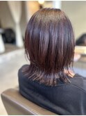 ウルフカット/ピンクブラウンカラー