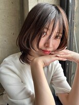 ヘア ルーナ バイ アプリーレ(hair lune by Aprire)&nbsp;大人可愛いミディアムウルフカットナチュラルブラウン20代30代