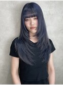 ホワイトグレージュミニウルフチェリーブラウンデジタルパーマ