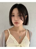 正面から見てもかわいい♪韓国タッセルボブ/切りっぱなしボブk